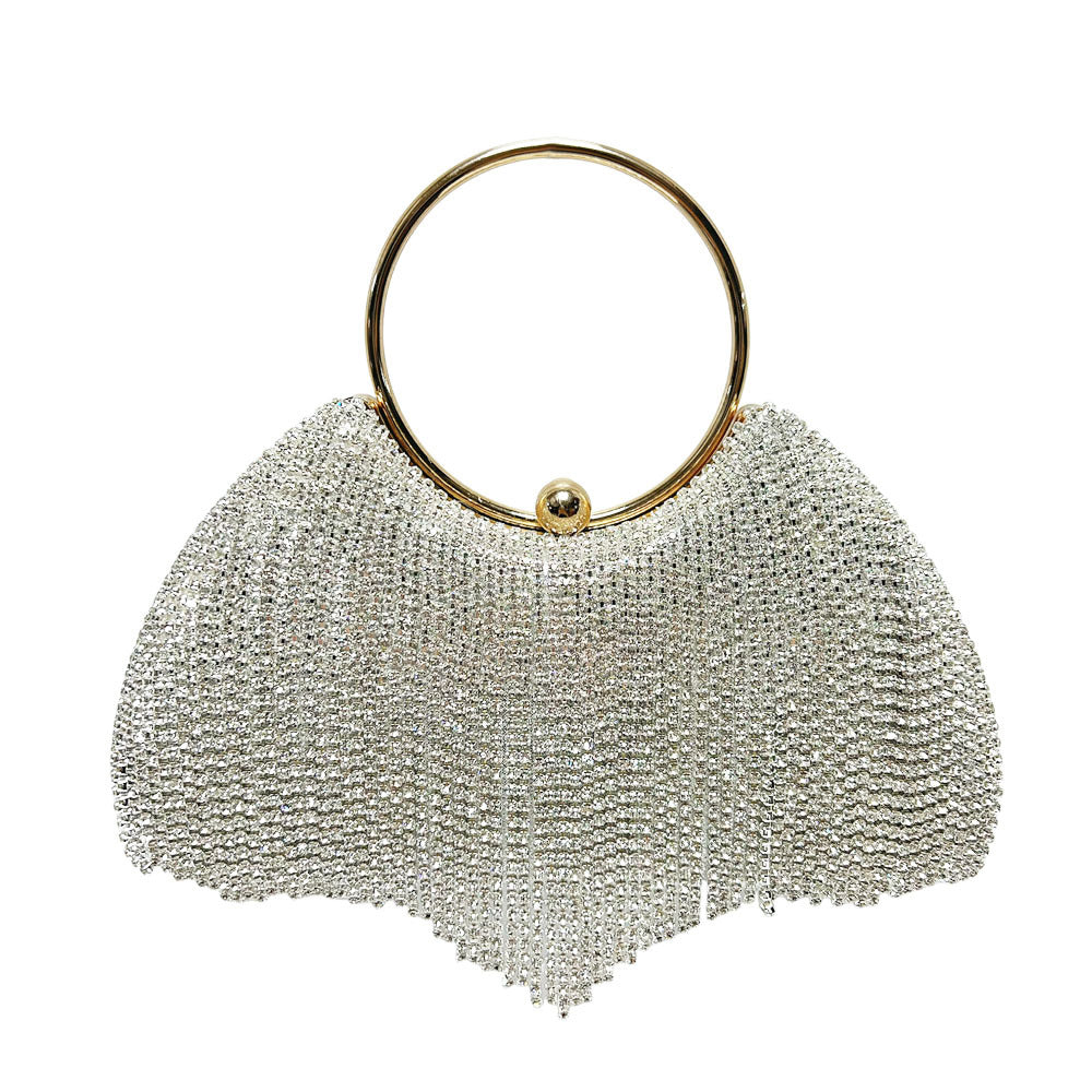 Dazzling Tassel Evening Clutch for Women, A Chic Sparkly Top-Handle Crossbody Bag with Versatile Elegant Design, Perfect for Formal Gowns Weddings & Special Occasions