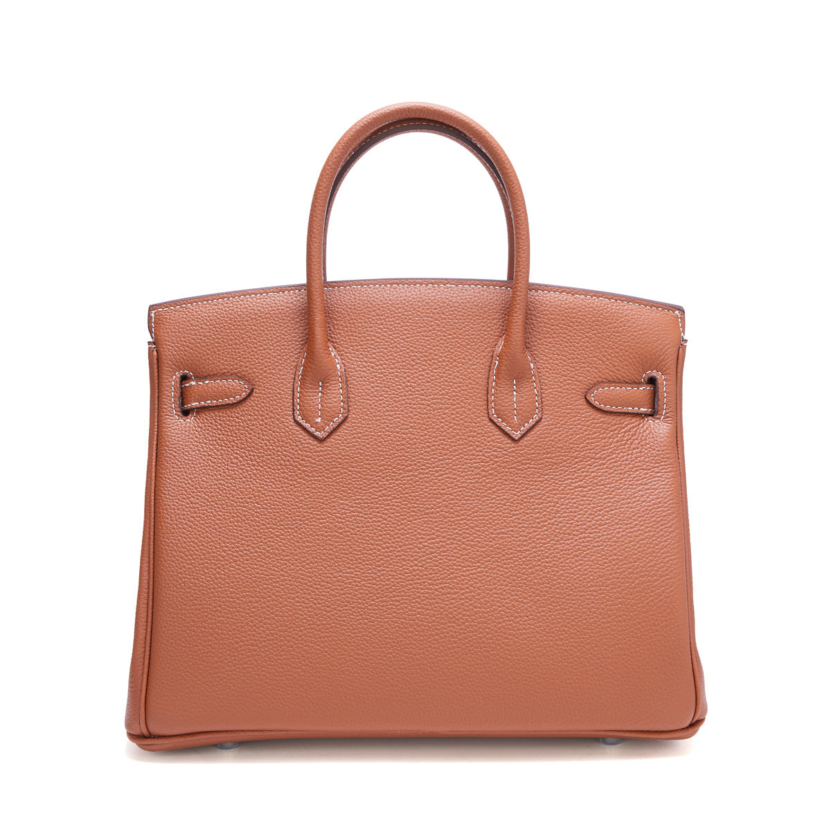 Genuine Top Layer Cowhide Togo Leather Birkin-Style Bag for Women, New Silver Hardware Large Capacity Top Handle Handbag, Premium Export Quality Purse for Ladies