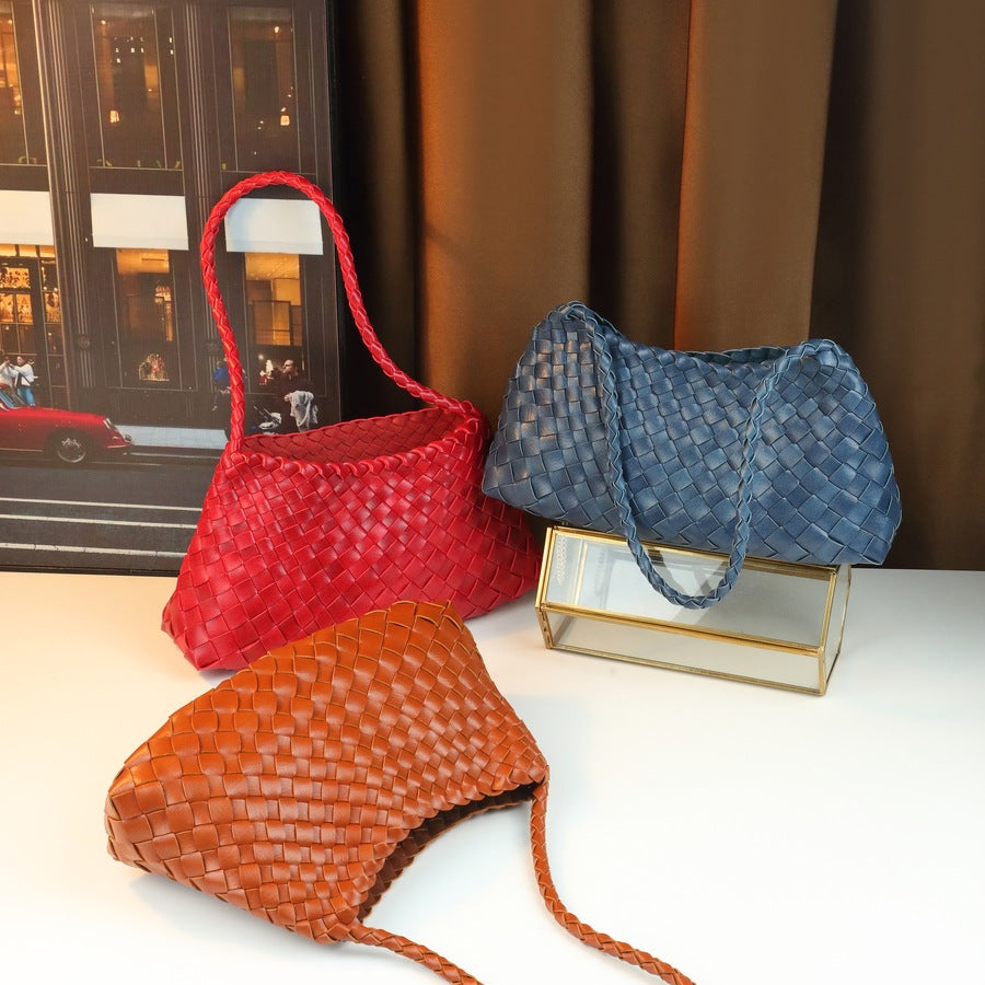 High-End Woven Basket Tote Bag for Women with Inner Pouch, Bestselling Shoulder Underarm Handbag with Versatile Design