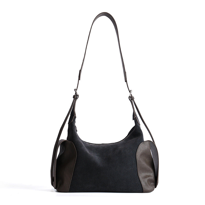 Top Layer Cowhide Hobo Tote Bag for Women Large Capacity Fall Winter Shoulder Crossbody Handbag, Slouchy Genuine Leather Purse with Versatile Commuter Style