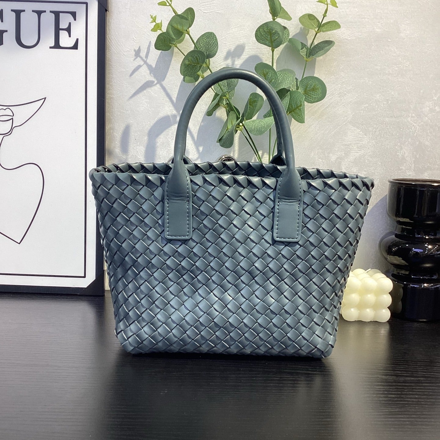 Genuine Top Layer Cowhide Woven Basket Tote Bag, Old Money Light Luxury Top Handle Handbag, Premium Shoulder Bag for Ladies