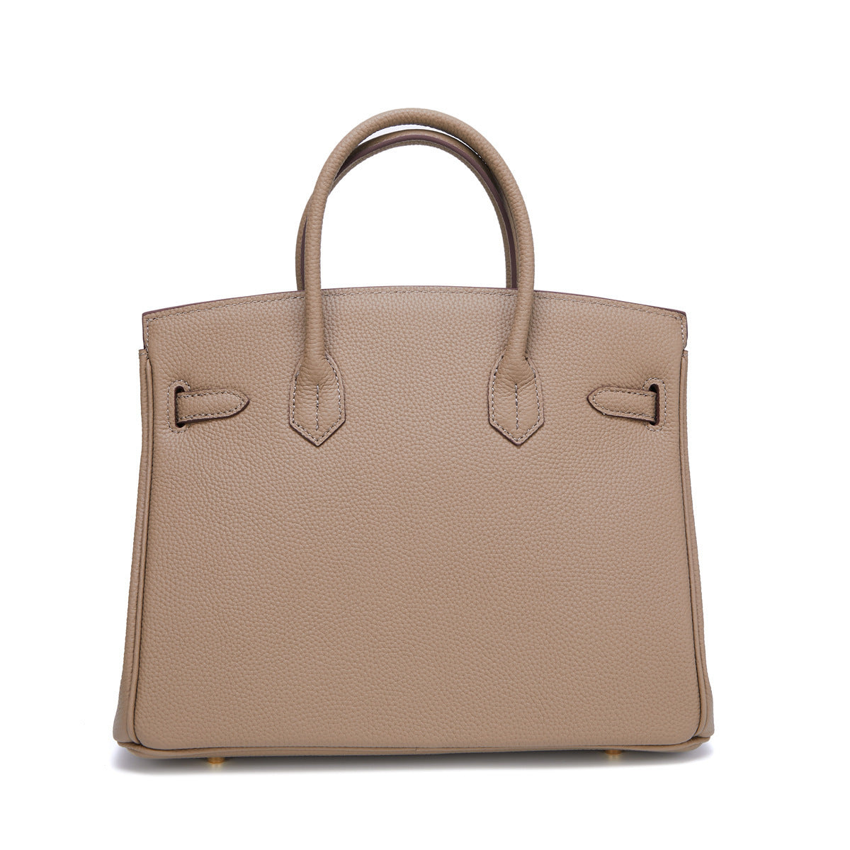 Women's Togo Leather Handbag Large Capacity Top Handle Bag with Gold Hardware, Premium Quality Birkin Style Shoulder Purse