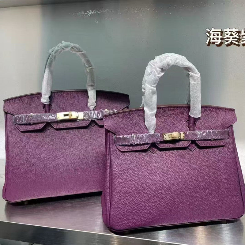 Premium Top-Layer Cowhide Birkin-Inspired Tote Bag for Women, High-Quality Large Capacity Shoulder Crossbody Handbag with Versatile Design, Perfect for Banquets & Everyday