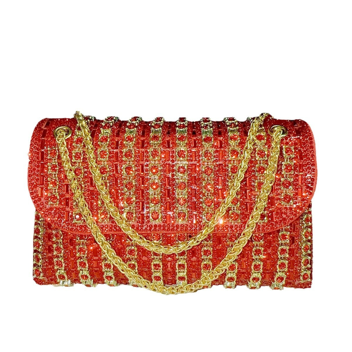 Dazzling Rhinestone-Embellished Evening Clutch for Women, A Crystal Chain Crossbody Bag Perfectly Designed for Cheongsam & Formal Evening Dresses, Elegant Top-Handle Handbag for Weddings Banquets & Special Occasions