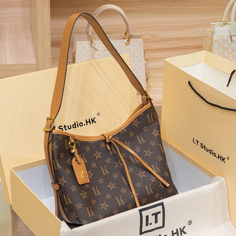 Genuine Leather Large Capacity Tote Bag for Women, New Trendy Versatile Commute Shoulder Underarm Purse, Fashionable Everyday Handbag for Ladies