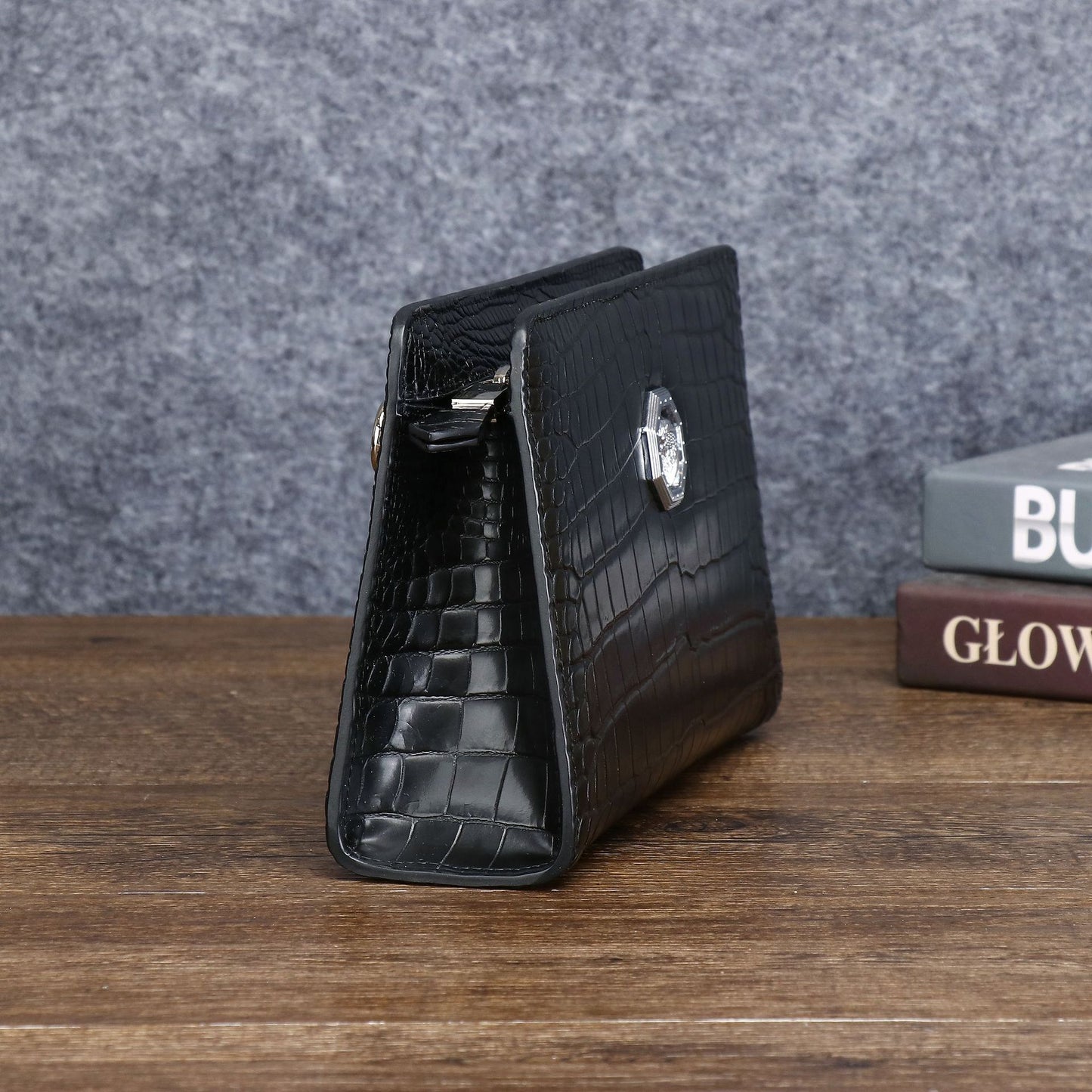 New Arrival Croc-Effect Large Clutch Wallet for Men, A High-End Multi-Functional Business Handheld Bag with Spacious Capacity & Sophisticated Design