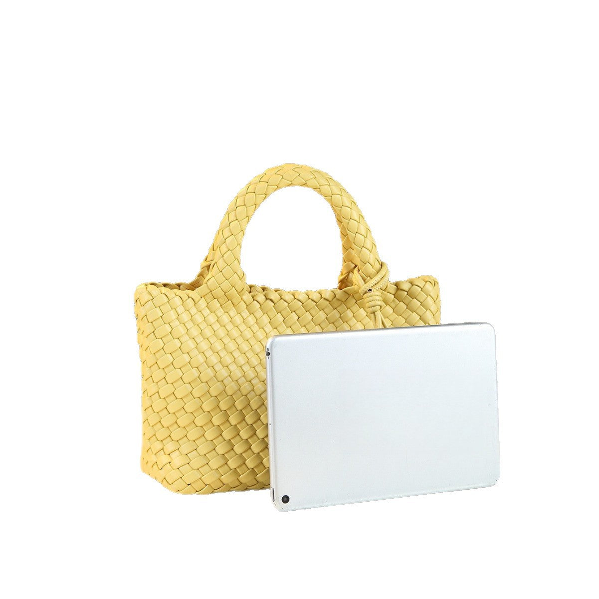 Handwoven Basket Bag for Women Premium Textured Shoulder Handbag, Fashionable Purse with Adorable Charm Detail