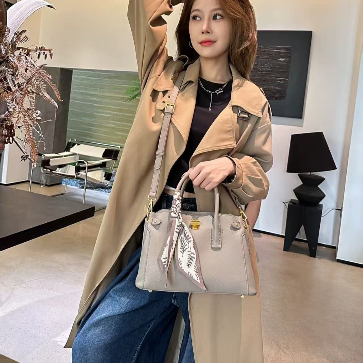 New Arrival Genuine Leather Birkin-Inspired Tote Bag for Women, Premium Large Top-Handle Handbag with Sophisticated Elegant Design, Perfect Mother's Day Gift for Mom