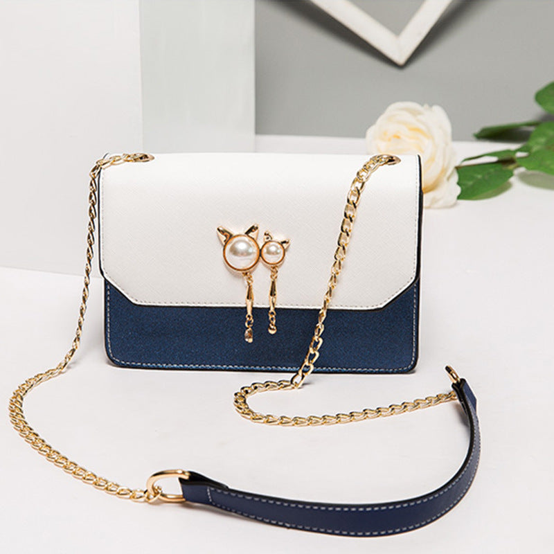 Genuine Leather Small Square Chain Crossbody Bag for Women, New Fashionable Versatile Shoulder Purse, Trendy Everyday Handbag for Ladies