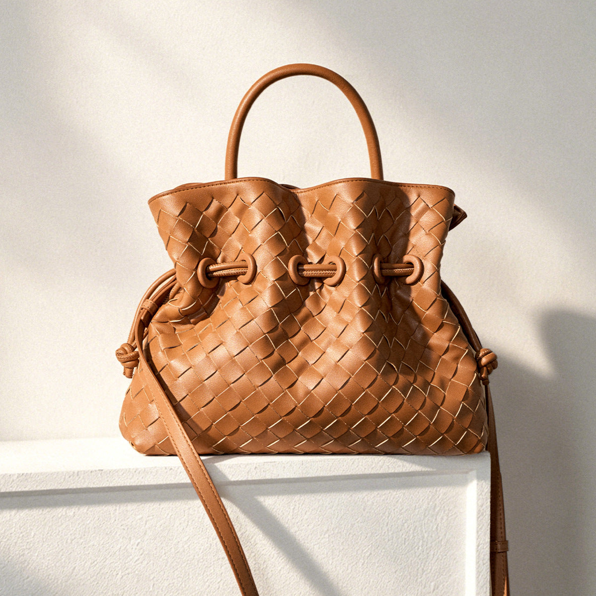 Handwoven Black Cowhide Large Capacity Bag, Niche Premium Shoulder Crossbody Top Handle Purse, Stylish Handbag for Women