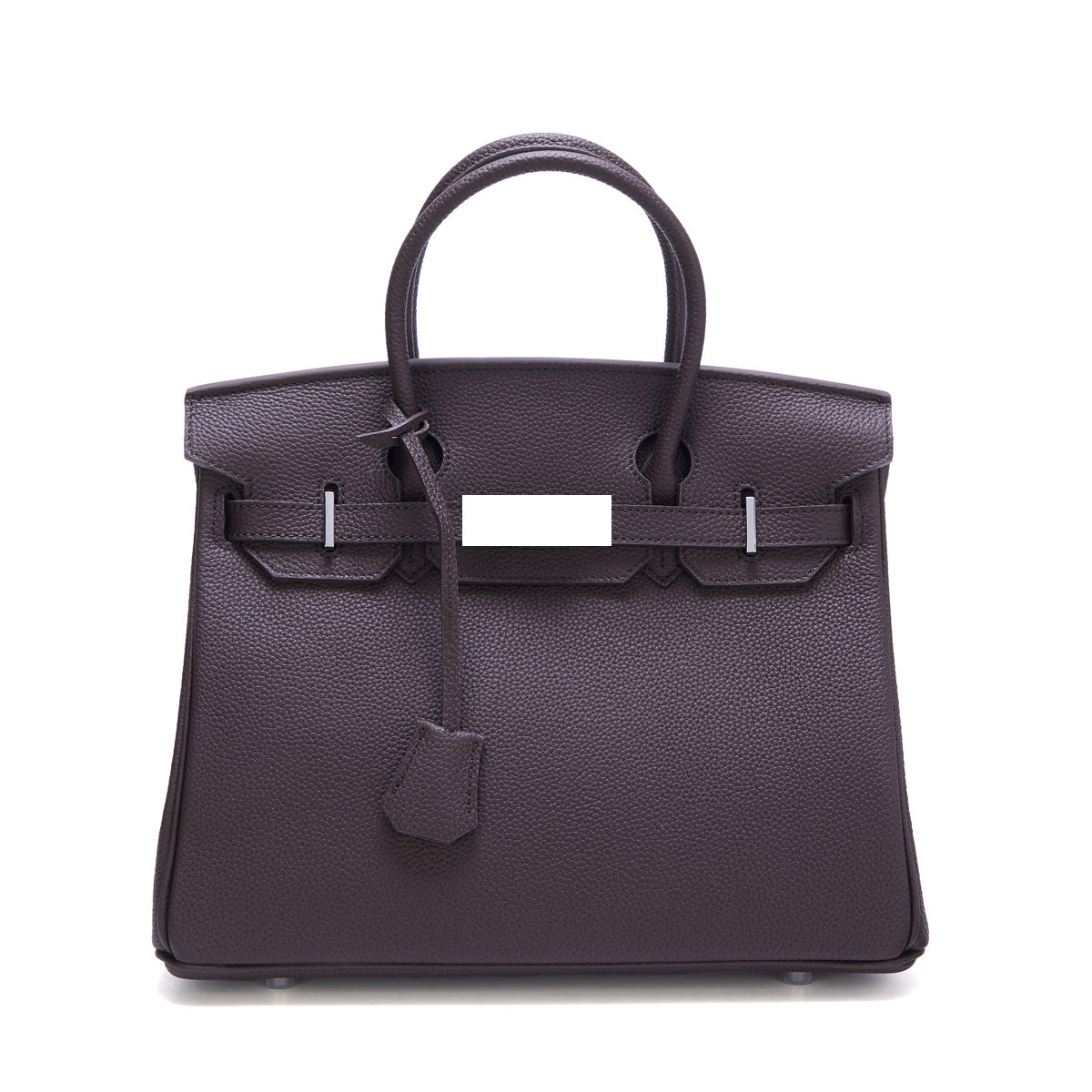 Genuine Top Layer Cowhide Togo Leather Birkin-Style Bag for Women, New Silver Hardware Large Capacity Top Handle Handbag, Premium Export Quality Purse for Ladies