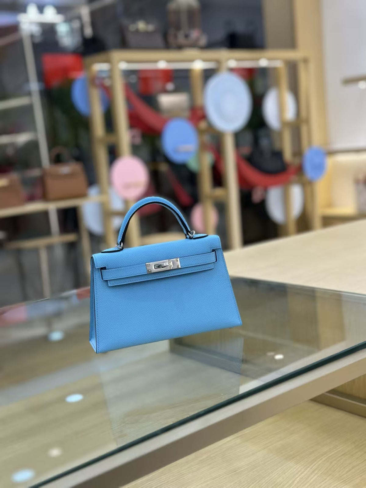 Genuine Leather Handmade Waxed Thread Mini 2nd Gen Kelly-Style Bag for Women, Classic Palm Texture Shoulder Crossbody Top Handle Purse, Premium Handbag for Ladies