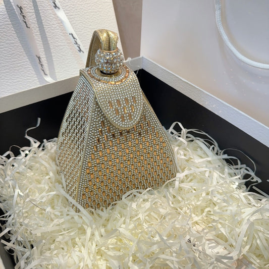Dazzling Rhinestone-Embellished Wedding Evening Bag for Women, A Sparkly Crystal-Studded Top-Handle Purse, Perfect for Birthday Banquets Bridal Weddings Formal Dresses & Special Occasions