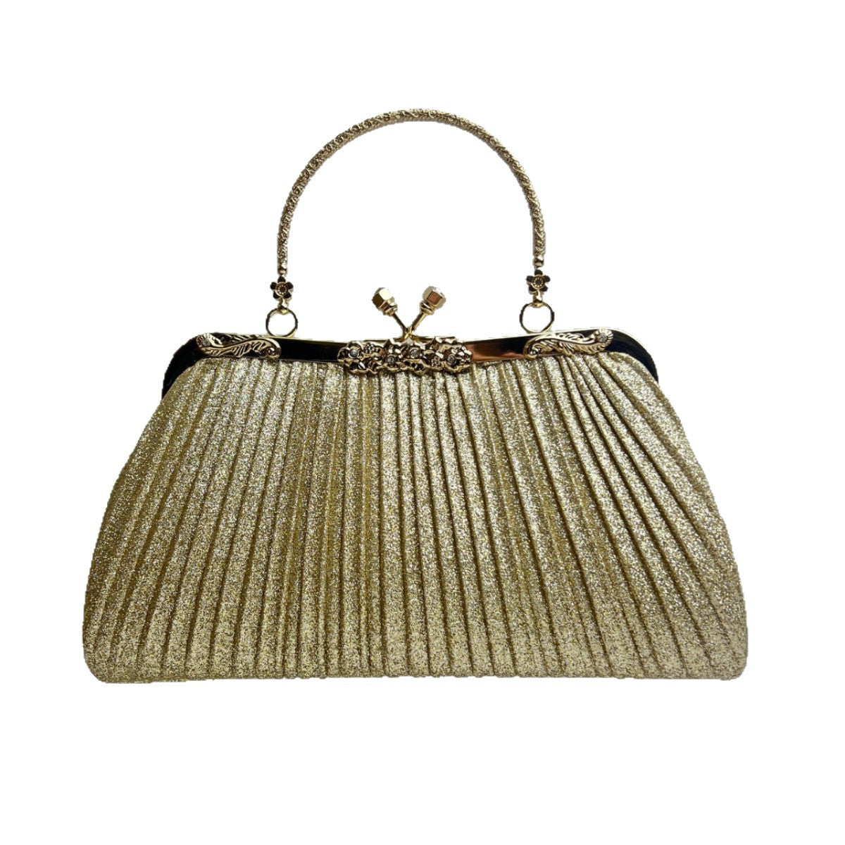 Elegant Pleated Banquet Bag for Women, A Luxurious Top-Handle Evening Handbag with Premium Sophisticated Design, Perfect for Special Occasions