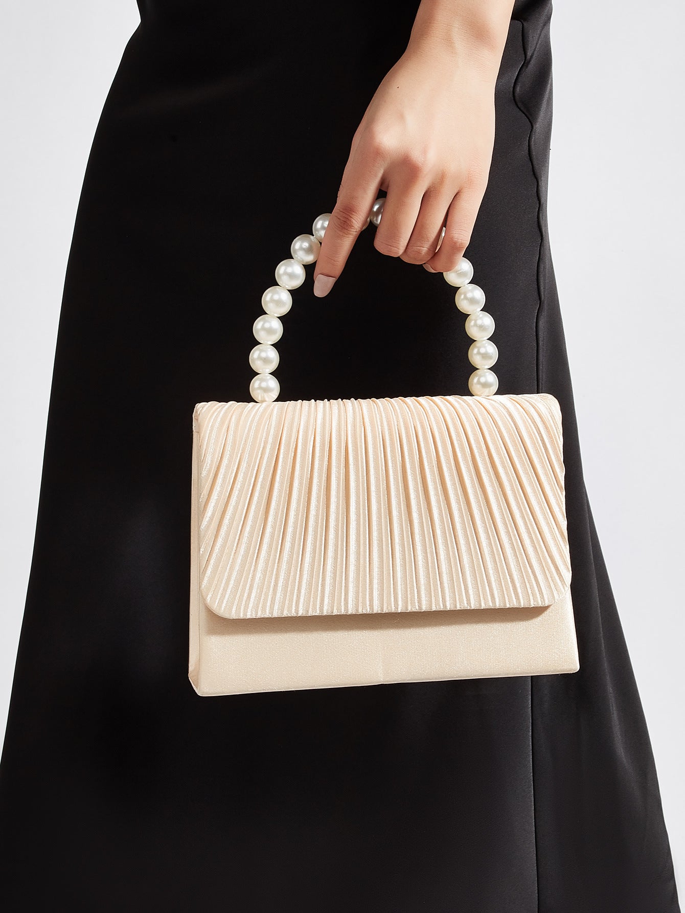 Pleated Evening Clutch for Women, New Wedding Banquet Birthday Party Purse, Elegant Formal Gown Handbag for Ladies