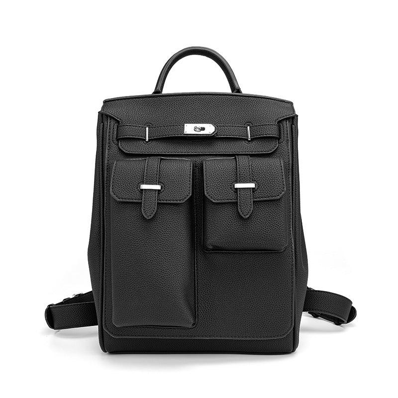 Chic Genuine Leather Birkin-Inspired Commuter Bag for Men & Women, Versatile Crossbody Chest Backpack with Casual Stylish Design, Perfect for Work School & Travel