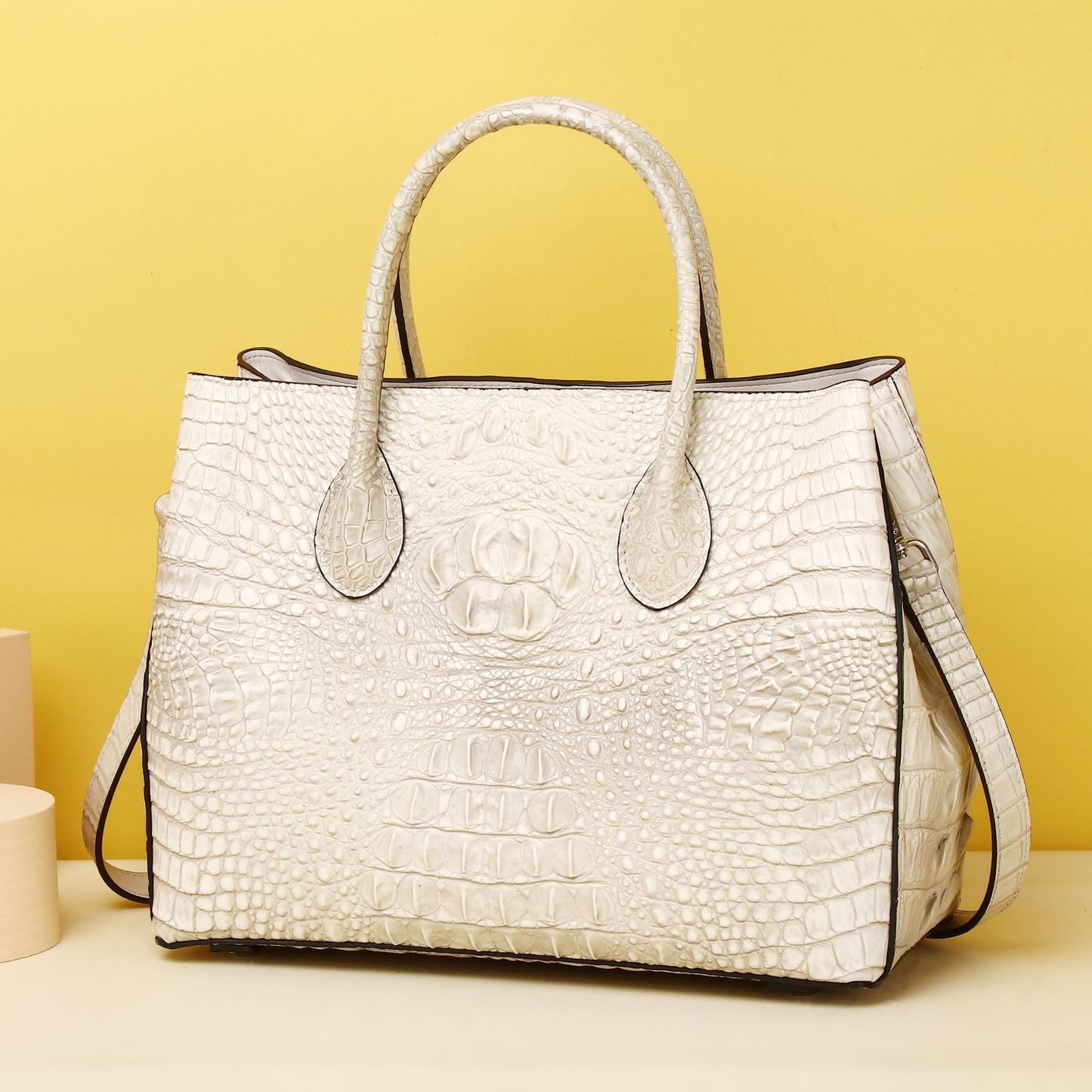 New Arrival Croc-Effect Bone-Pattern Garden Tote Bag for Women, A Shoulder Crossbody Top-Handle Handbag with Trendy Design