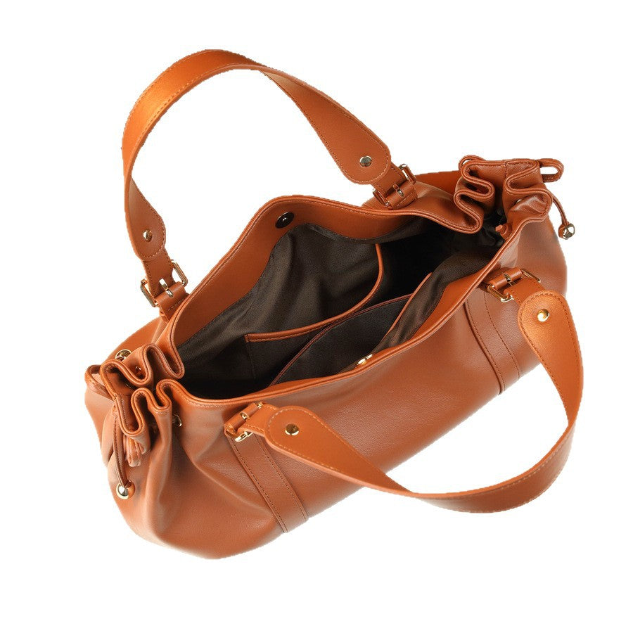 New Arrival Pleated Drawstring Tote Bag for Women, A Large Capacity Shoulder Top-Handle Handbag with Solid Color Design, Perfect for Travel & Everyday