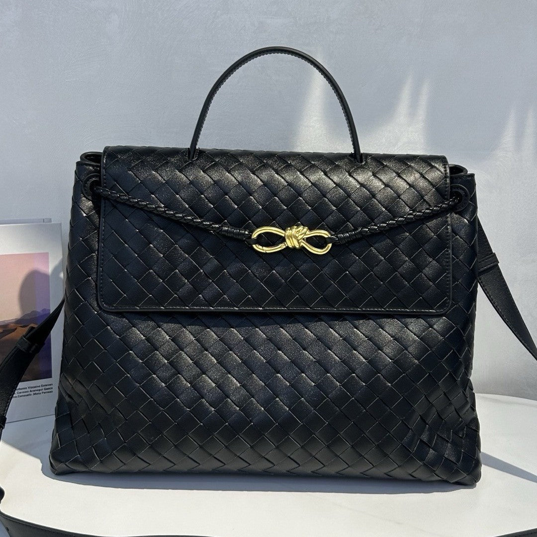 Genuine Leather Woven Large Capacity Handbag for Women, Premium Shoulder Crossbody Top Handle Purse, Fashionable Everyday Bag for Ladies