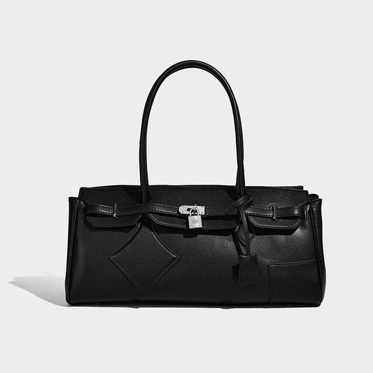Chic Minimalist Fall/Winter Tote Bag for Women, Classic Office Briefcase Handbag with Birkin & Kelly-Inspired Silhouette, Versatile Commuter Top-Handle Purse for Work & Everyday