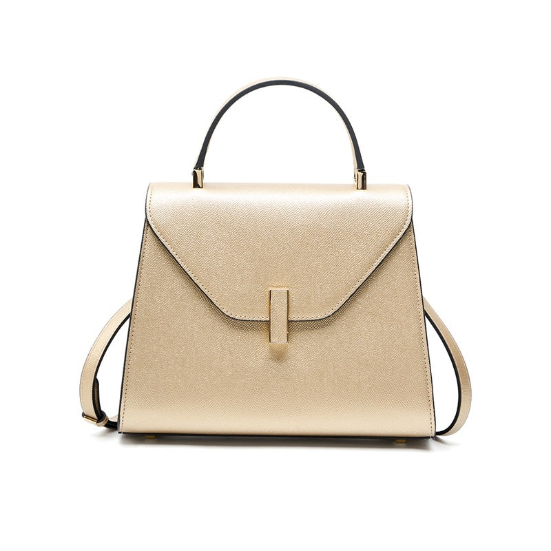 New Kelly-Style Niche Designer Bag in Genuine Leather, Large Capacity Shoulder Crossbody Top Handle Purse, Premium Fashionable Handbag for Women