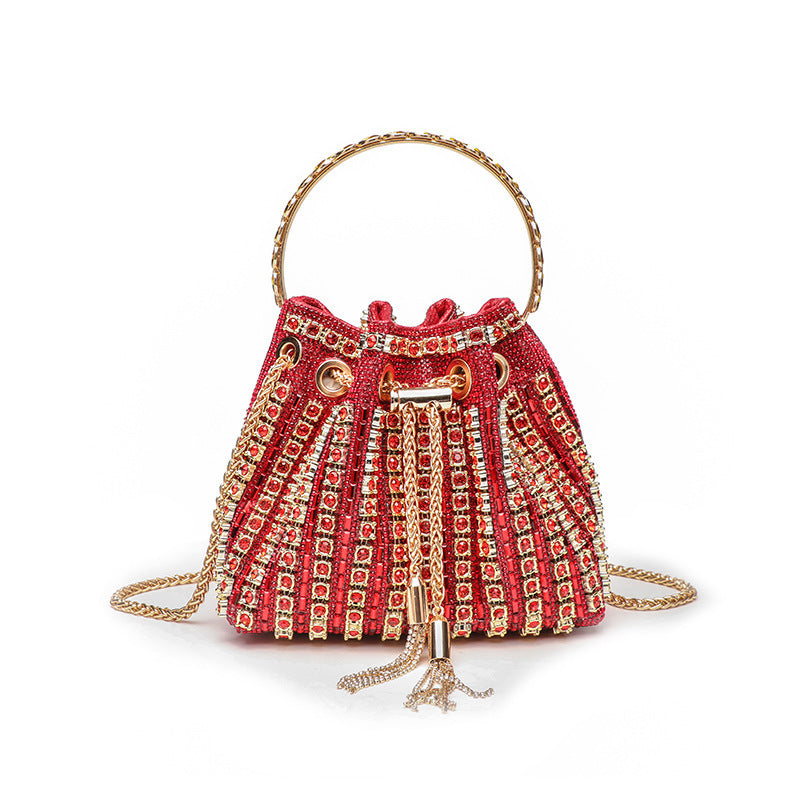 New Rhinestone Evening Top-Handle Bag for Women, Fashionable Crystal-Studded Shoulder Crossbody Purse, Stylish Handbag with Sparkly Design