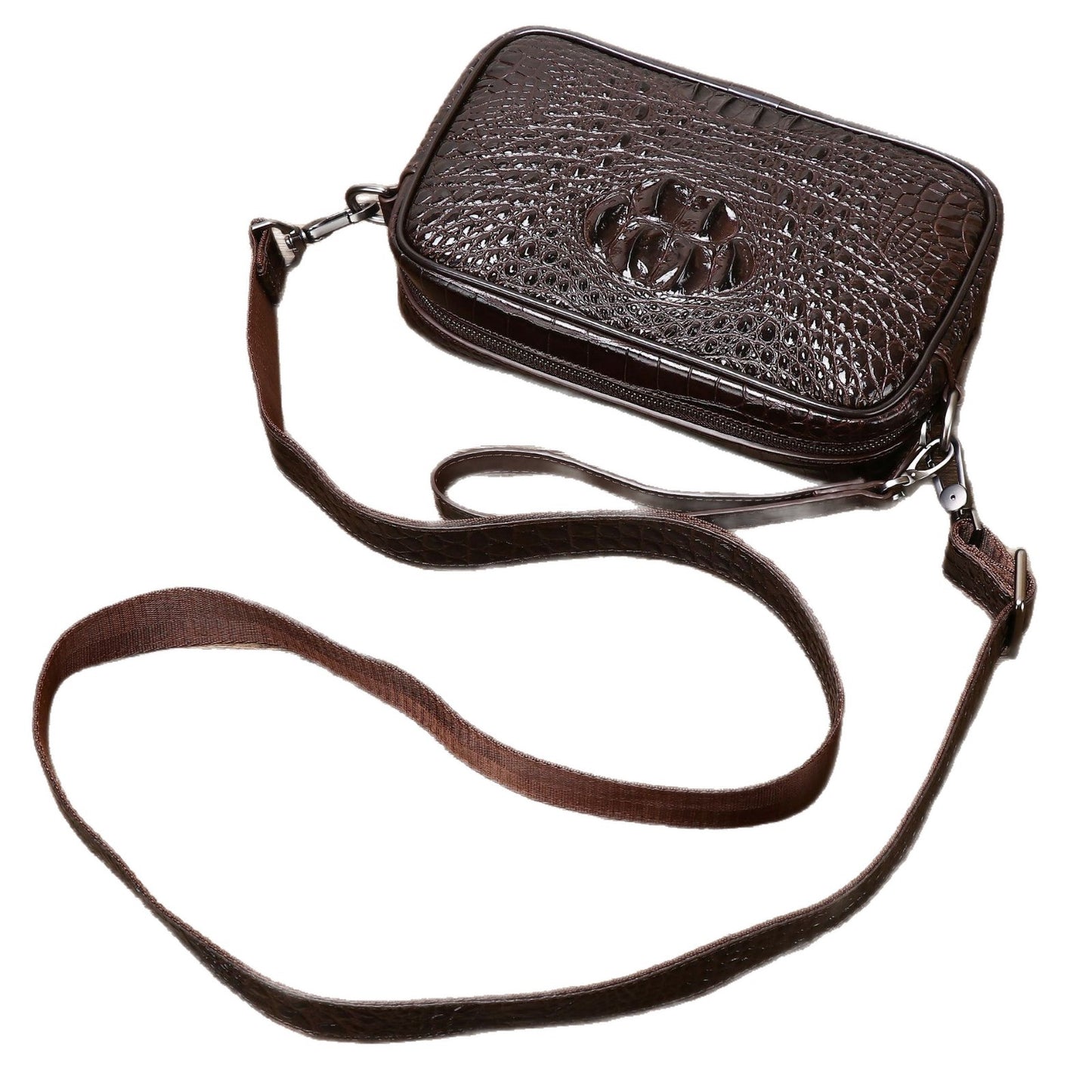 New Arrival Croc-Effect Small Shoulder Bag for Men, A Minimalist Versatile Casual Crossbody Backpack with Urban Simple Style, Perfect Everyday Bag