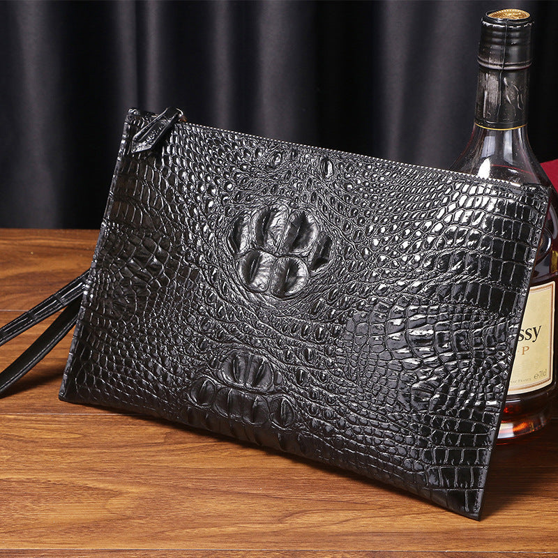 New Arrival Silicone Croc-Effect Large Clutch Bag for Men, A Slim Business Envelope Wallet with Fashionable Casual Design