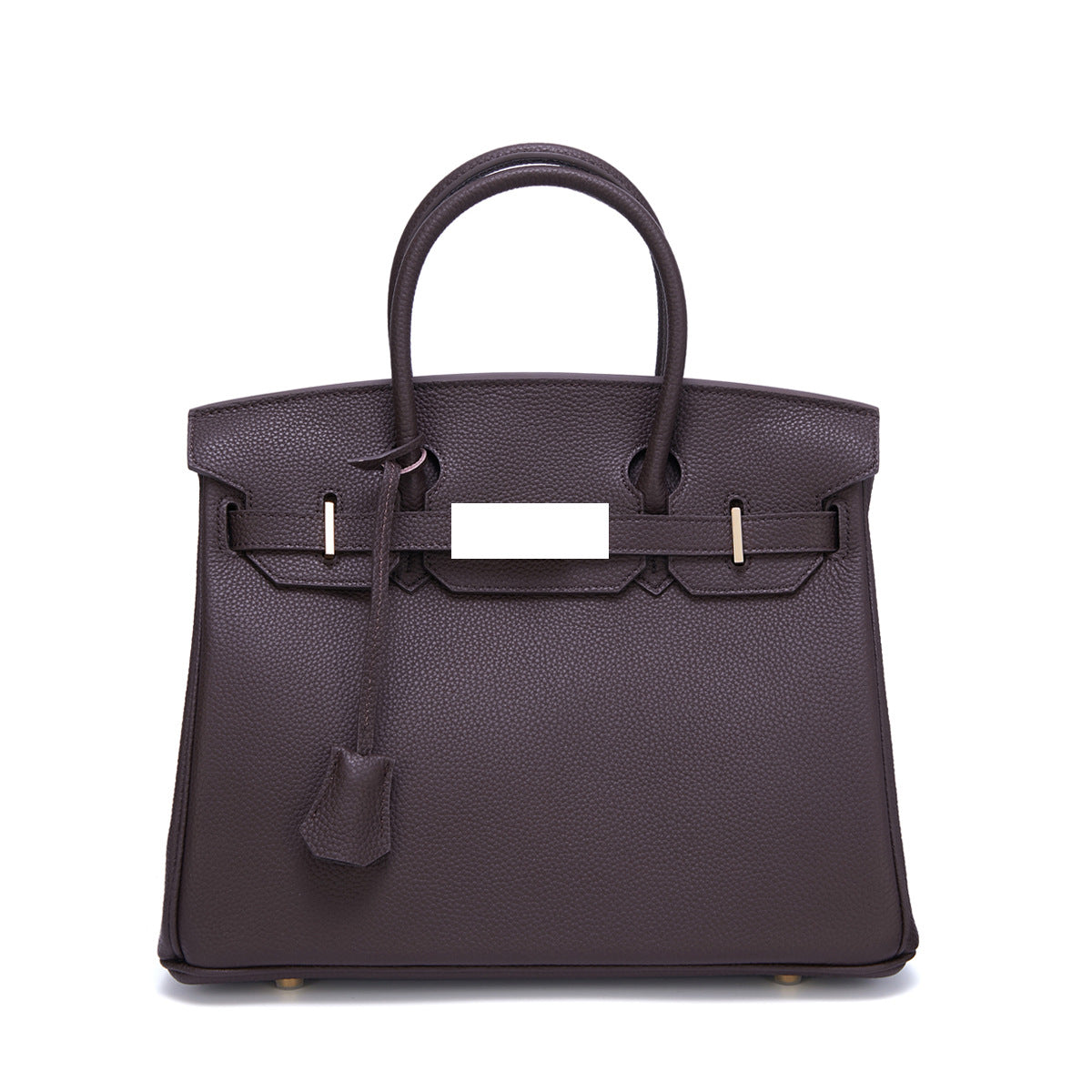 Women's Togo Leather Handbag Large Capacity Top Handle Bag with Gold Hardware, Premium Quality Birkin Style Shoulder Purse