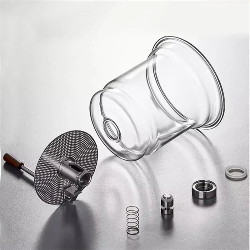 One Click Tea Separation Filtration Glass Teapots With Wood Handle Tea Water Separation Inner Container Tea Pot With Infuser