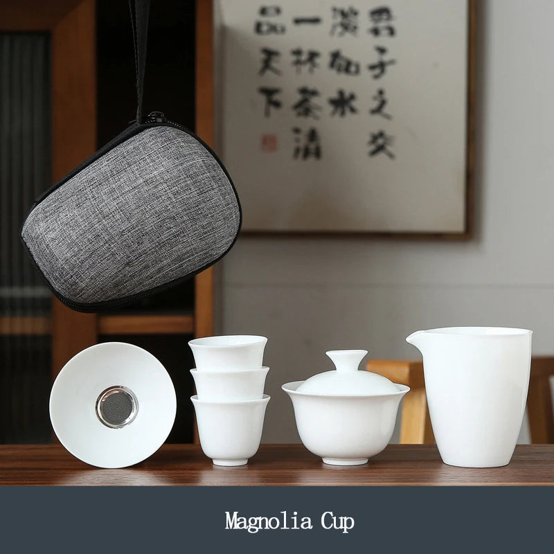 Porcelain Service Gaiwan Tea Cups Mug of Tea Ceremony Teapot Chinese Portable Kung Fu Travel Tea Set Ceramic Teacup with Filter