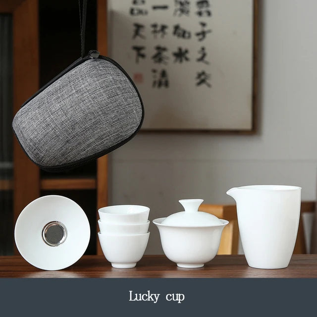 Porcelain Service Gaiwan Tea Cups Mug of Tea Ceremony Teapot Chinese Portable Kung Fu Travel Tea Set Ceramic Teacup with Filter