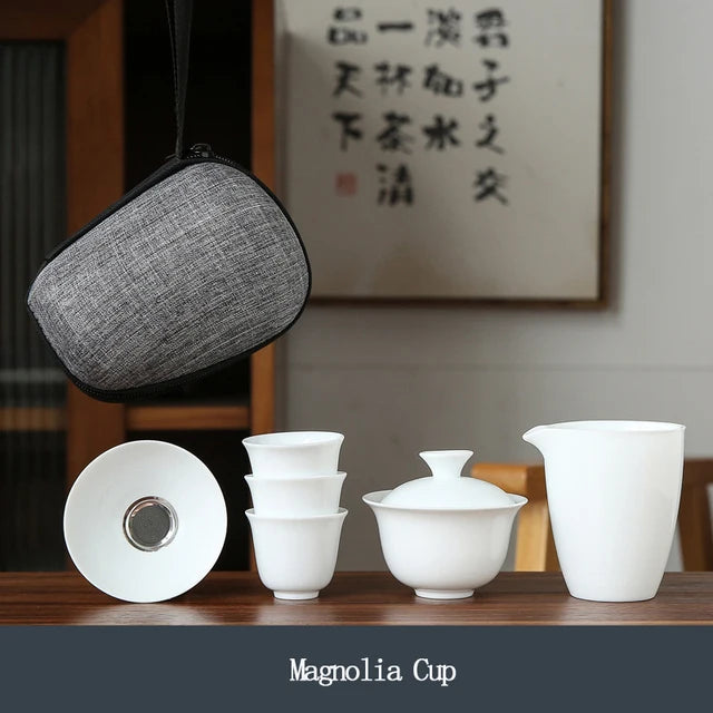 Porcelain Service Gaiwan Tea Cups Mug of Tea Ceremony Teapot Chinese Portable Kung Fu Travel Tea Set Ceramic Teacup with Filter