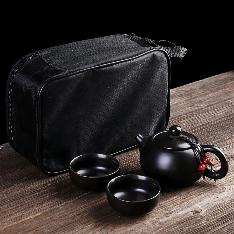 Portable Ceramic Teaware Set Chinese Kung Fu Teaset Teapot Traveller Teaware with Bag Teaset Gaiwan Tea Cups of Tea Ceremony