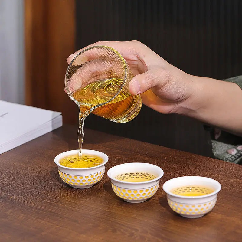 Portable Kung Fu Travel Tea Set  Porcelain Gaiwan Tea Cups Mug of Tea Ceremony Teapot Chinese Ceramic Teacup Drinkware