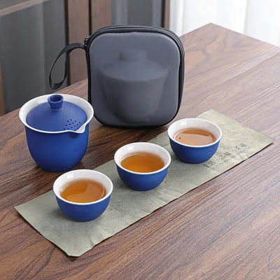 Portable Outdoor Kung Fu Tea Set Green Tea Pots and Cups Set Teacups Coffee Teapot Teeware Teware Coffeeware Teaware Gaiwan Cup