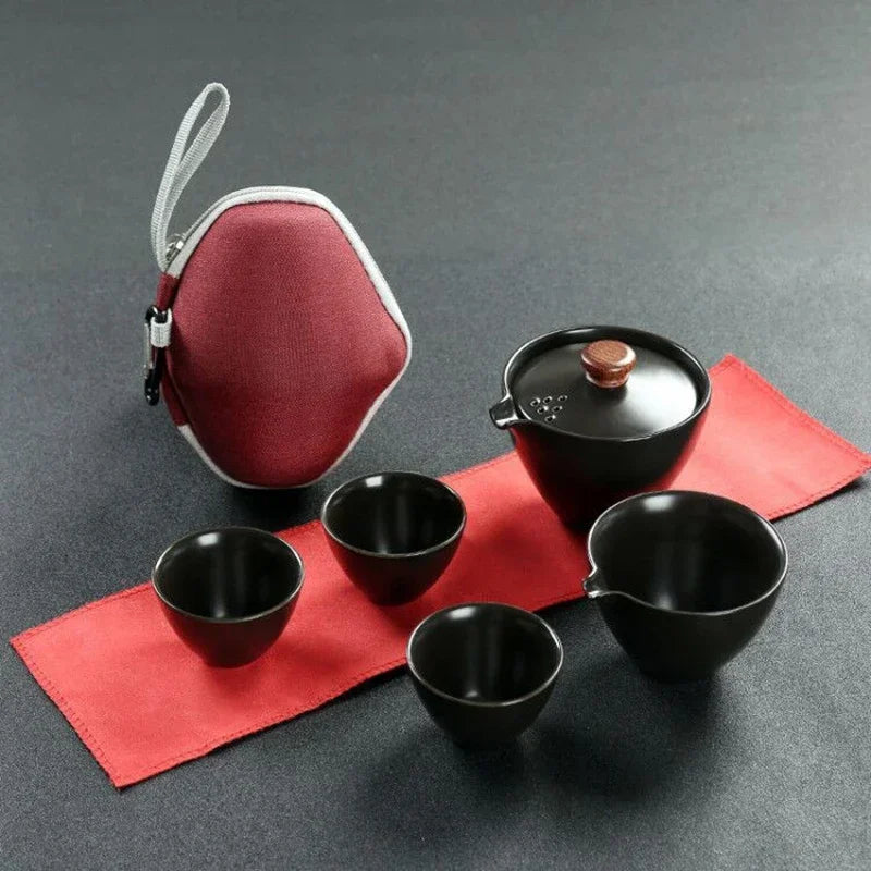 Portable Outdoor Travel Coffee Tea set Teaware With Storage Bag Teapot Teacup Chinese Kung Fu Tea Sets Kettle Coffee Drinkware