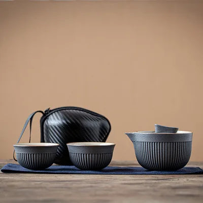 Portable Travel Tea Set  Ceramic Teapot Kettle Quik Pots One pot and two cups Teaware Chinese Drink TeapotsTea Cup