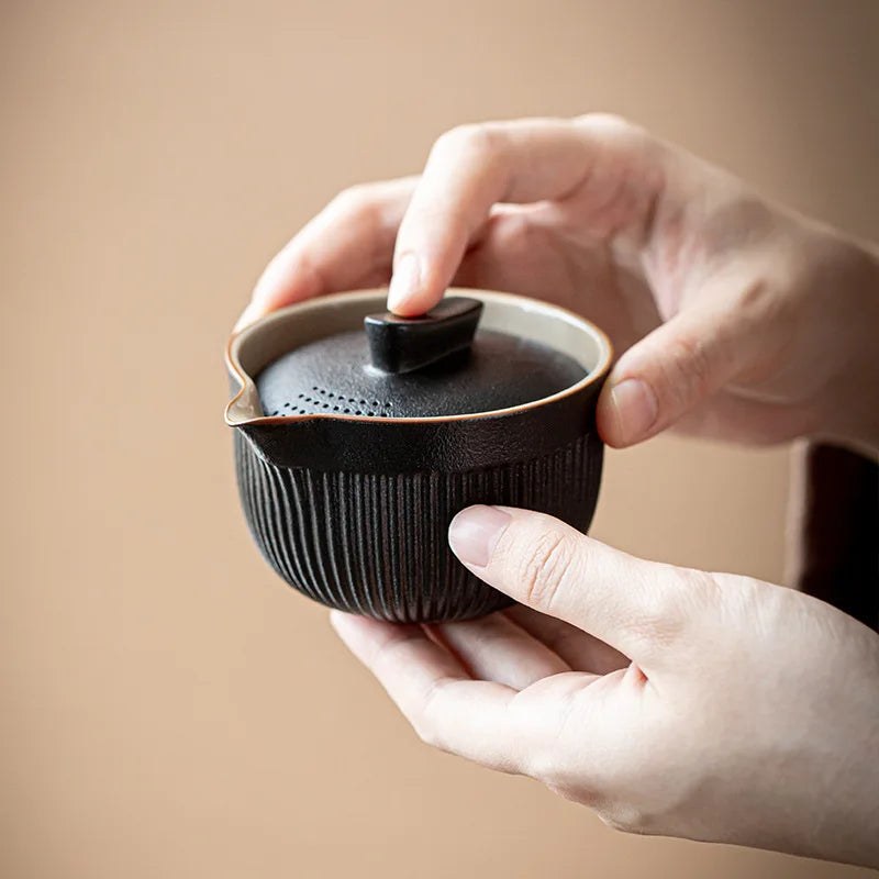 Portable Travel Tea Set  Ceramic Teapot Kettle Quik Pots One pot and two cups Teaware Chinese Drink TeapotsTea Cup