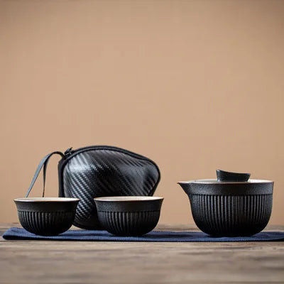 Portable Travel Tea Set  Ceramic Teapot Kettle Quik Pots One pot and two cups Teaware Chinese Drink TeapotsTea Cup