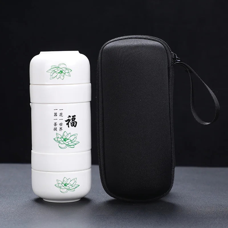 Portable one pot four cups simple teapot teacup ceramic travel small pot tea kung fu tea set Free shipping