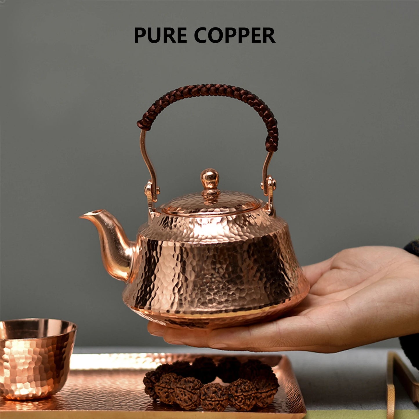 Pure Copper Tea Kettle Handmade Teapot Retro Pot for Kung Fu Tea Teaware 400ML