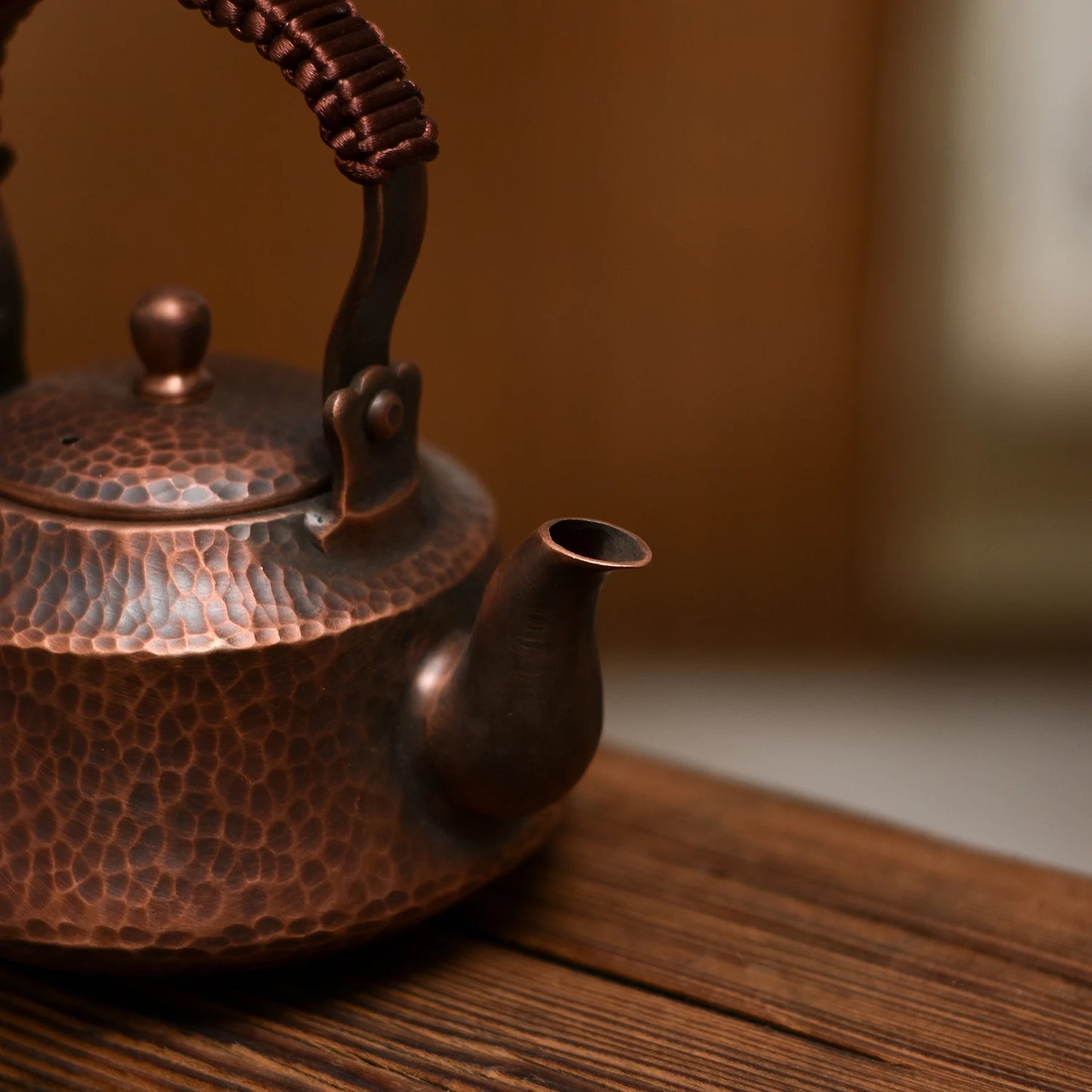 Pure Copper Tea Kettle Handmade Teapot Retro Pot for Kung Fu Tea Teaware 400ML