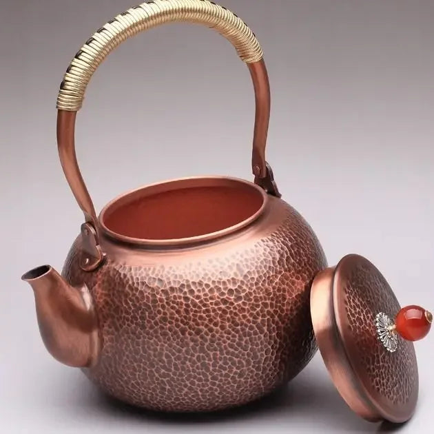 Pure hand-hammered copper teapot antique thickened non-coated kettle teapot outdoor tea stove boiling tea high-grade teapot