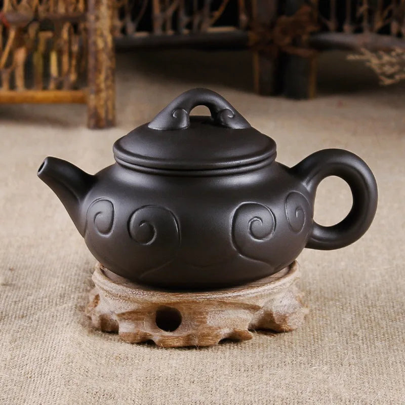 Purple Clay Teapot Traditional Chinese Tea Pot Dragon and Phoenix Tea Kettle Premium Tea Purple Clay Tea Set