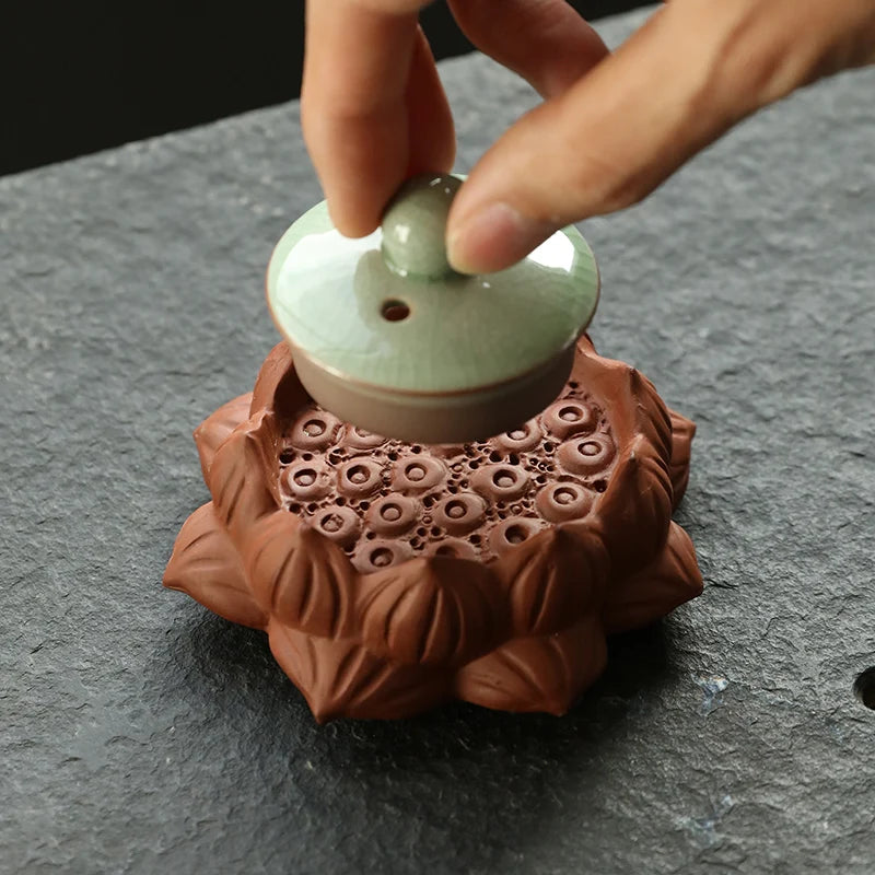 Purple Sand Lotus Tea Pet Ornament, Teapot Lid Holder, Can Raise, High-Quality Tea Play, Kungfu Tea Ceremony Accessories