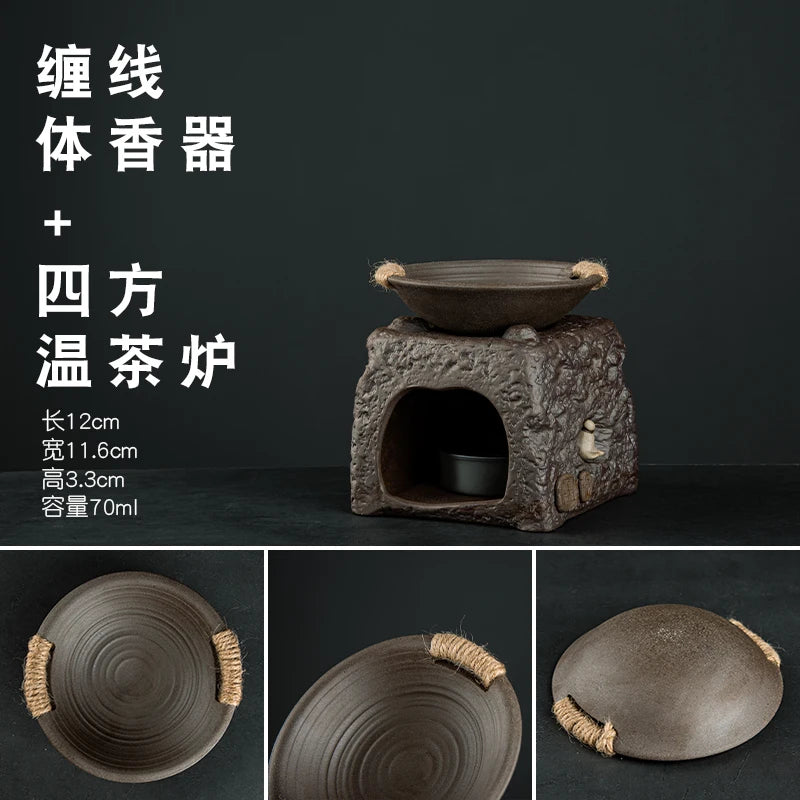 Raw Ore Stoneware Teapot Household Ceramic Beam Teapot Tea Stove Kung Fu Tea Ceremony Tea Maker Single Pot Warmer Teaware Dining