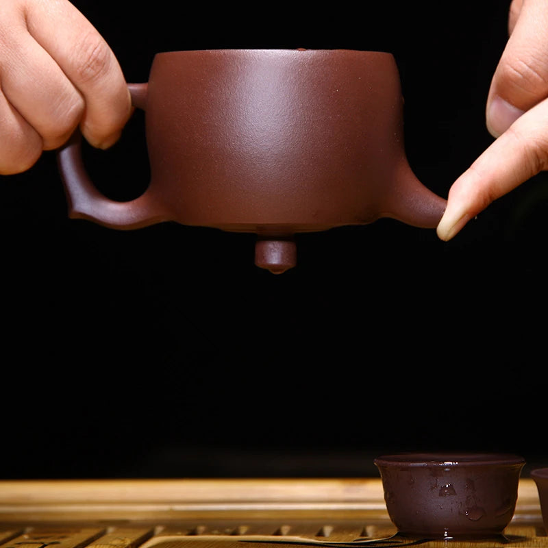 Real yixing zisha tea pot + 2 tea cups Chinese kungfu tea pot on sales Jing Lan pot of tea handmade teapot marked master pot new