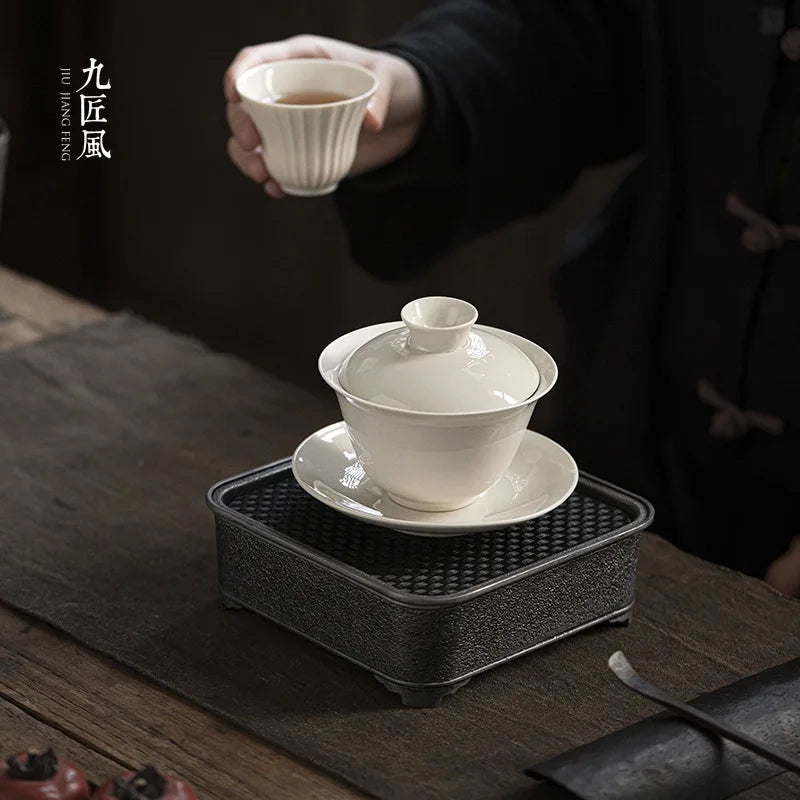 Retro Chinese Sancai Gaiwan Ceramic Teaware Tea Cups Tea Tureen Handmade Home Decor Gongfu Porcelain Tea Bowl Cup