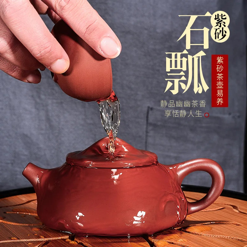 Retro Handmade Teapot Zisha Teaware Set Purple Clay Chinese Yixing Tea Pots Tea Kettle Tea Accessories Tea Infuser